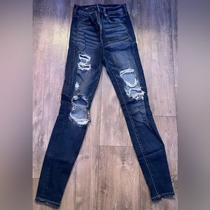 american eagle denim jeans; size4; stretchy; wore a few times; originally 59.95